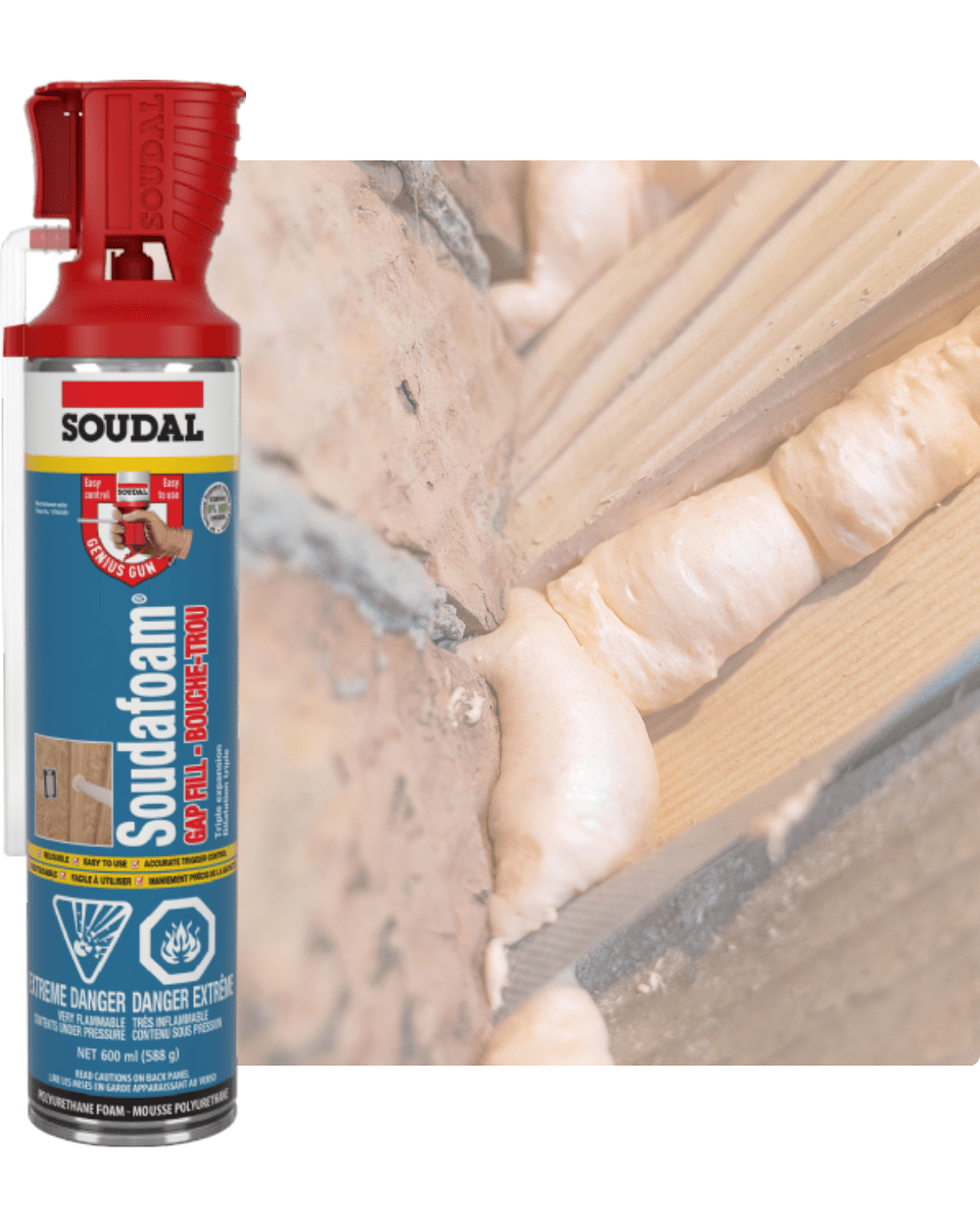 Soudafoam Bouche Trou 600ml – Mousse Polyuréthane à Haute Expansion - Isolant en mousse par Groupe SS360 - Disponible chez Groupe SS360